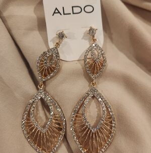 Aldo Glamorous Elegant Gold Plated Dangle Earrings